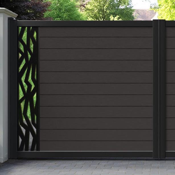 Fusion Zenith Straight Top Driveway Gate - Dark Oak - End Screen