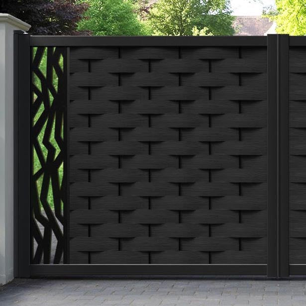 Ripple Zenith Straight Top Driveway Gate - Black - End Screen