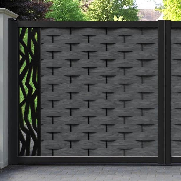 Ripple Zenith Straight Top Driveway Gate - Dark Grey - End Screen