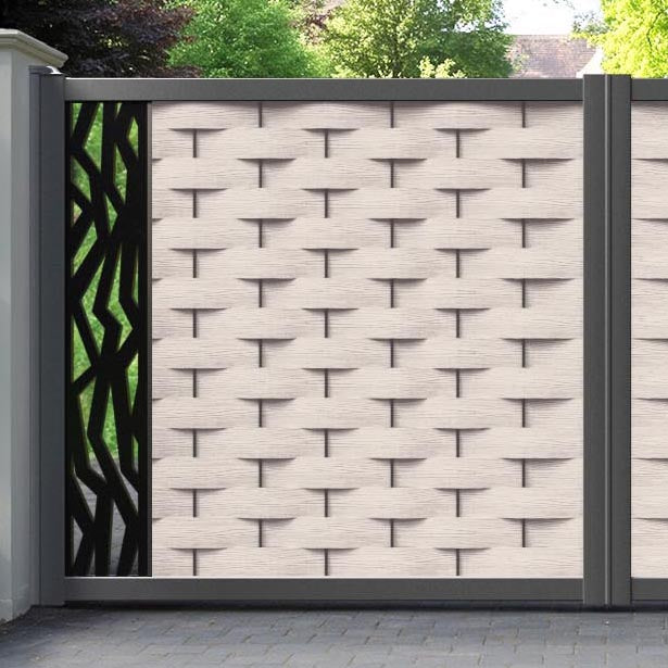 Ripple Zenith Straight Top Driveway Gate - Mid Stone - End Screen