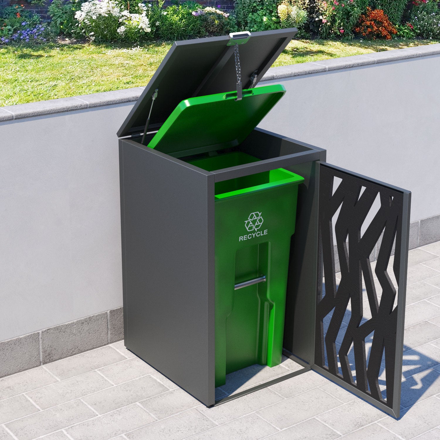 Grey 1 Bin Store with Zenith Door Screen