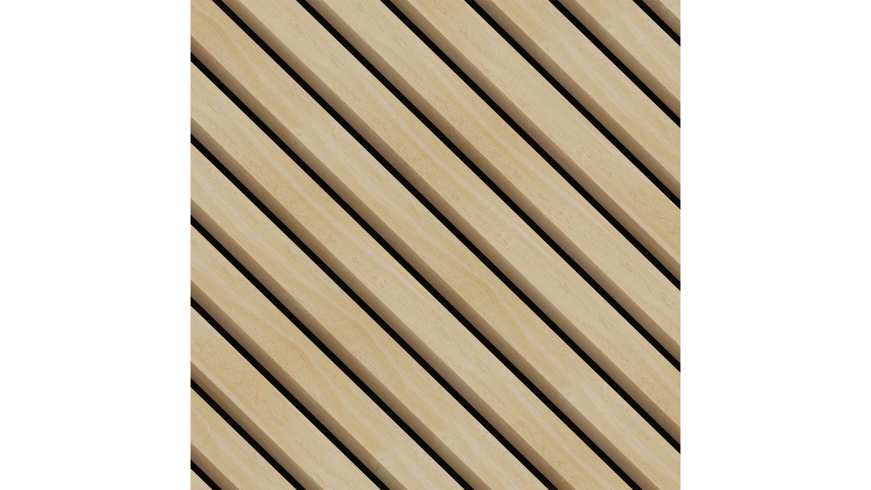 InsuSlat™ Wall Panel - Natural Oak - H60cm x W60cm (Pack of 4) = H240cm x W60cm