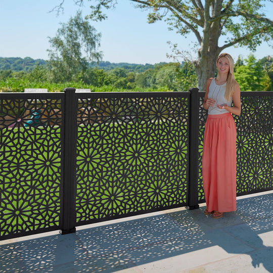 Alnara Decorative Fence - 120x120cm - with our aluminium posts