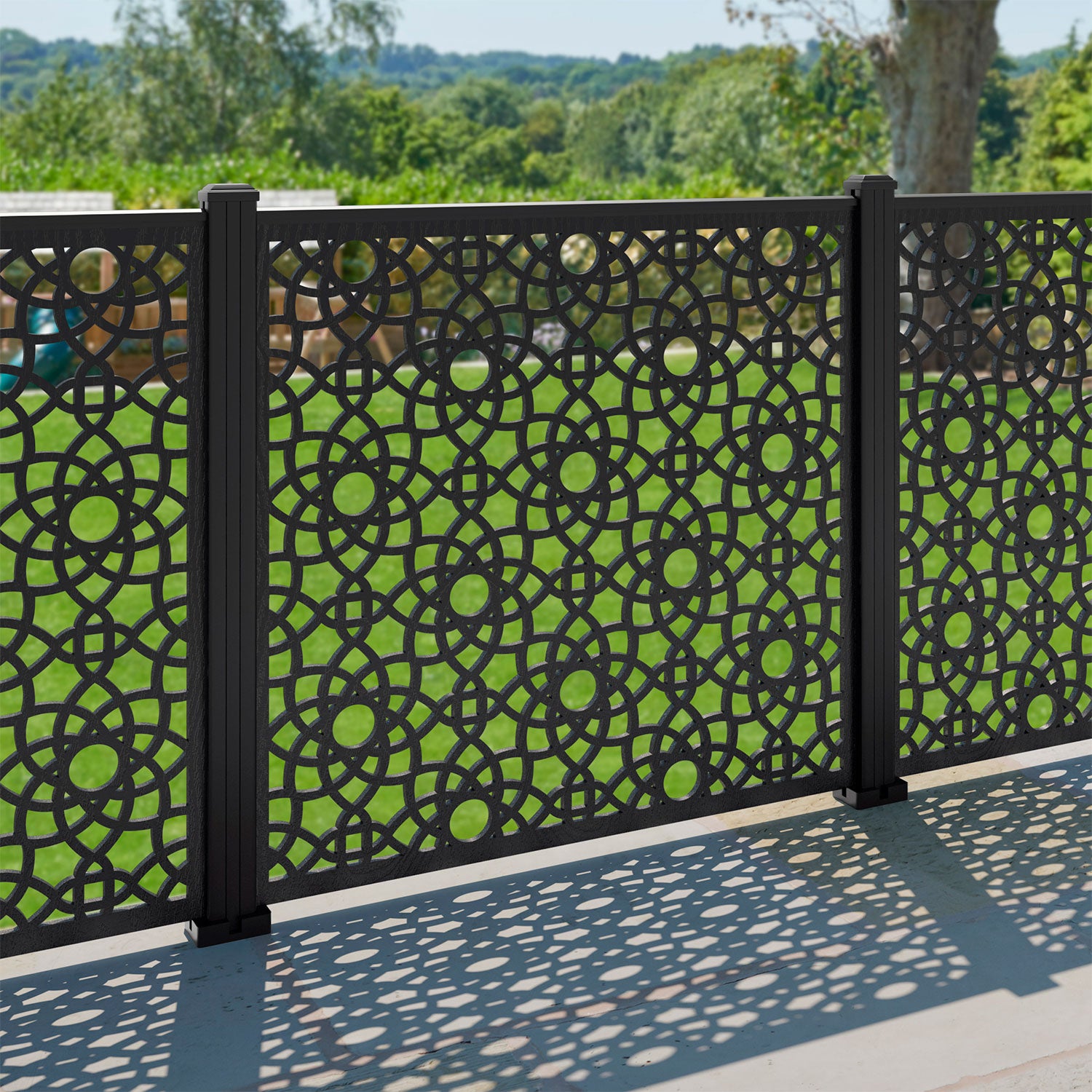 Ambar Decorative Fence - 120x120cm - with our aluminium posts