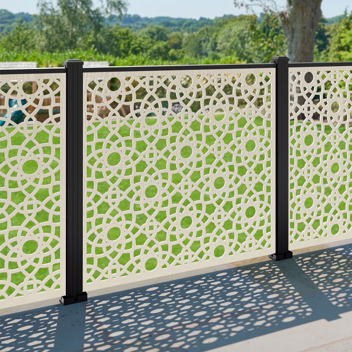 Ambar Decorative Fence - 120x120cm - with our aluminium posts