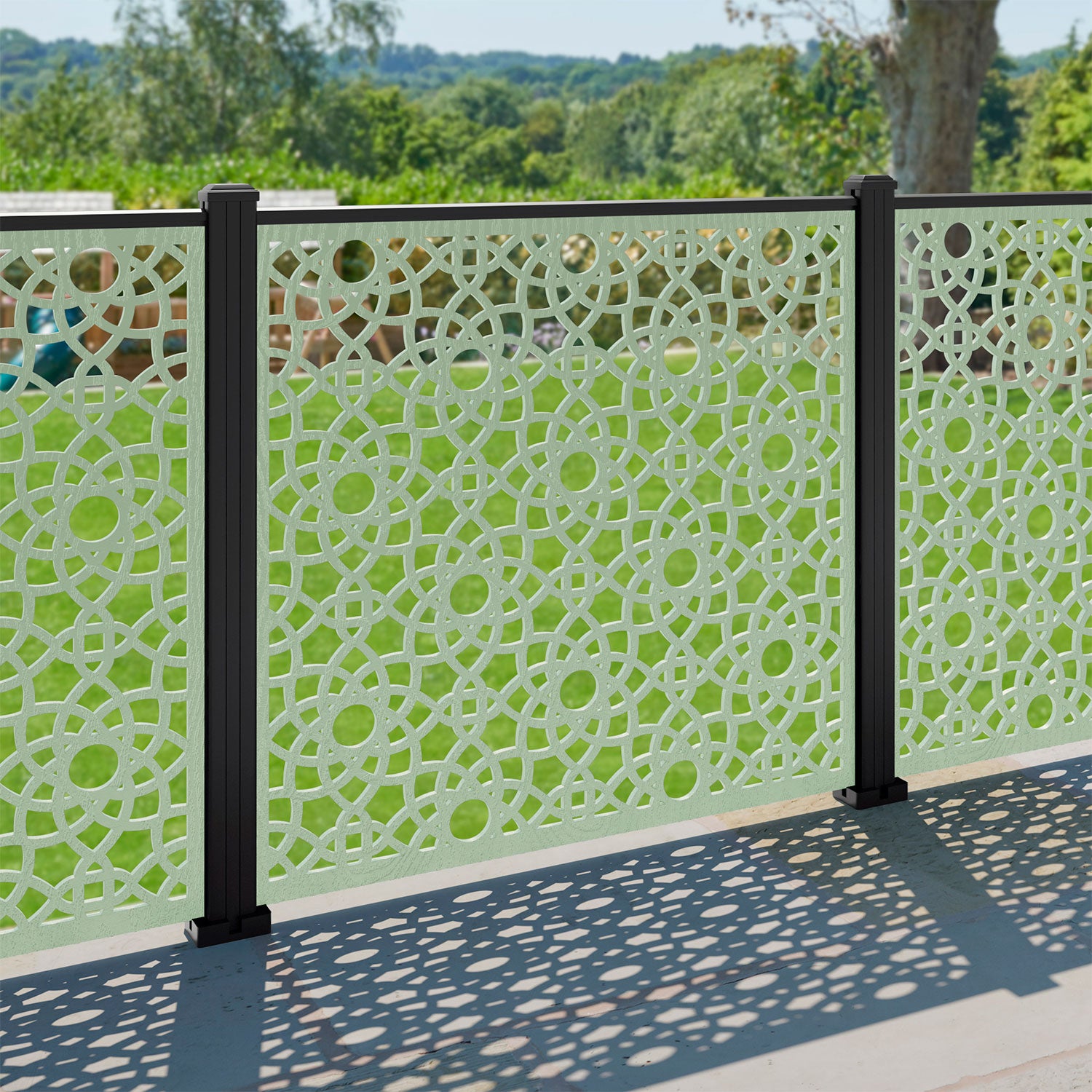 Ambar Decorative Fence - 120x120cm - with our aluminium posts
