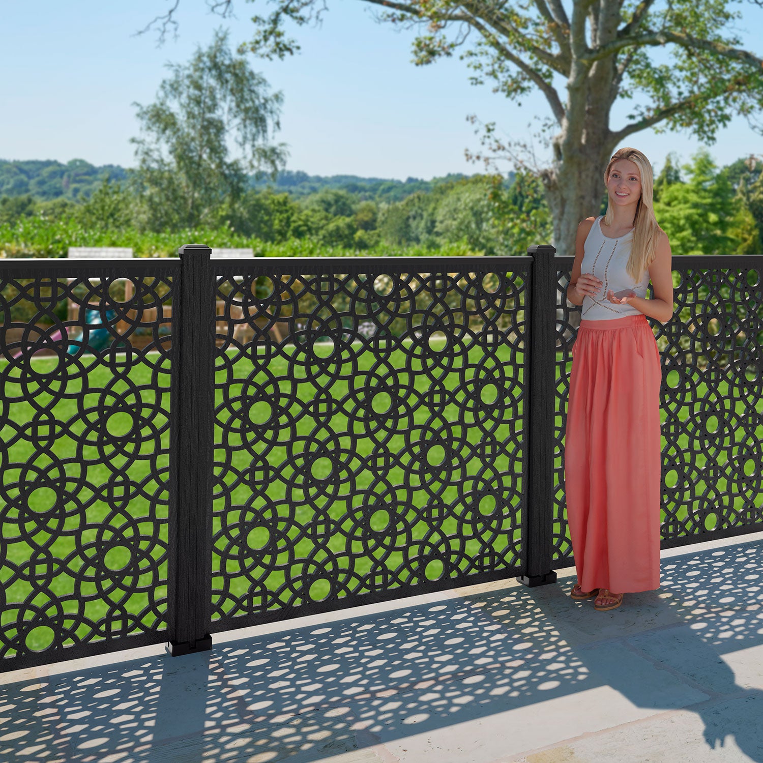 Ambar Decorative Fence - 120x120cm - with our aluminium posts