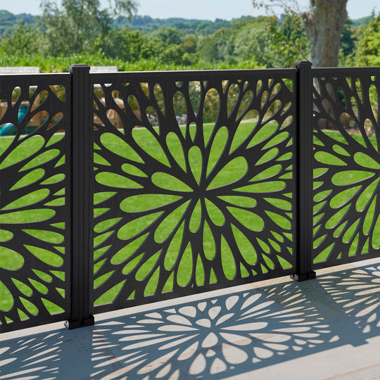 Blossom Decorative Fence - 120x120cm - with our aluminium posts