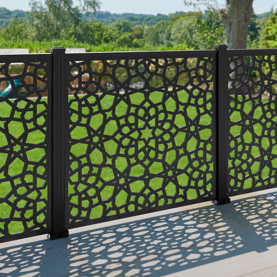 Nazira Decorative Fence - 120x120cm - with our aluminium posts