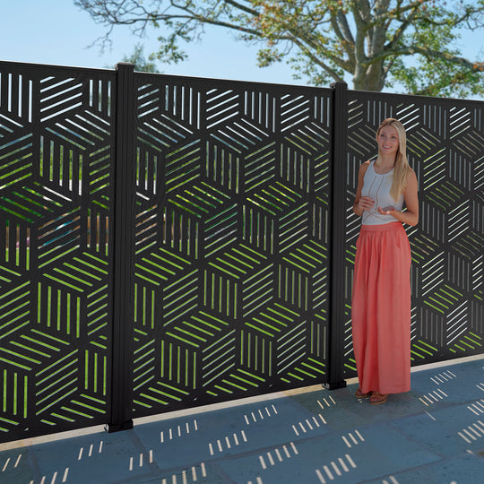 Cubed Decorative Fence - 120x180cm - with our aluminium posts