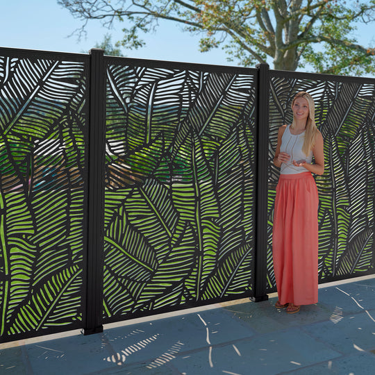 Feather Decorative Fence - 120x180cm - with our aluminium posts