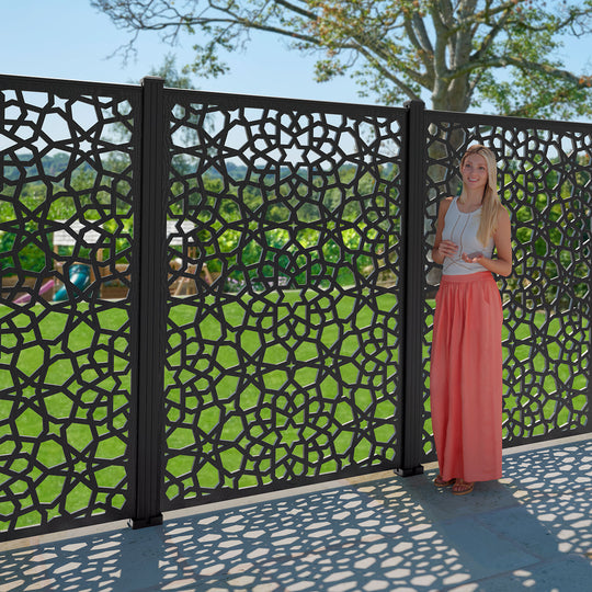 Nazira Decorative Fence - 120x180cm - with our aluminium posts