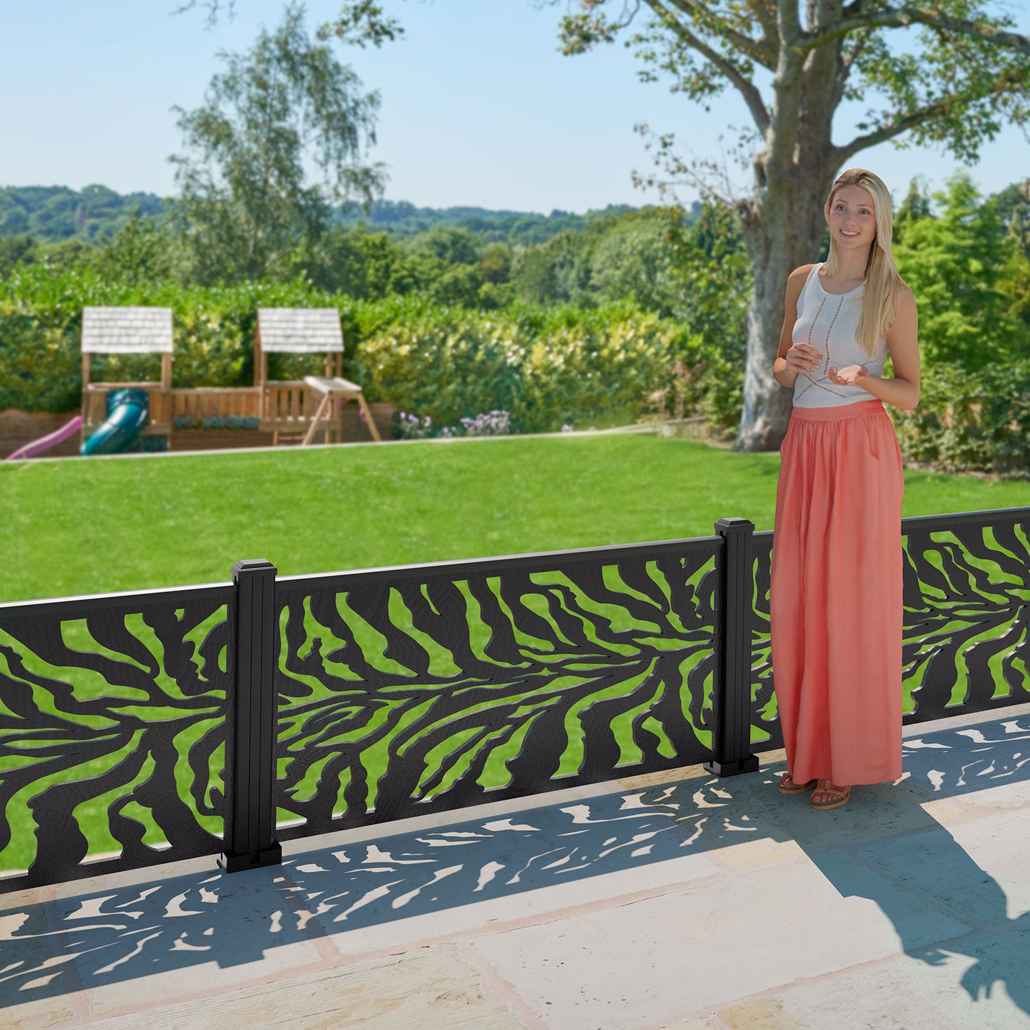 Malawi Decorative Fence - 120x60cm - with our aluminium posts