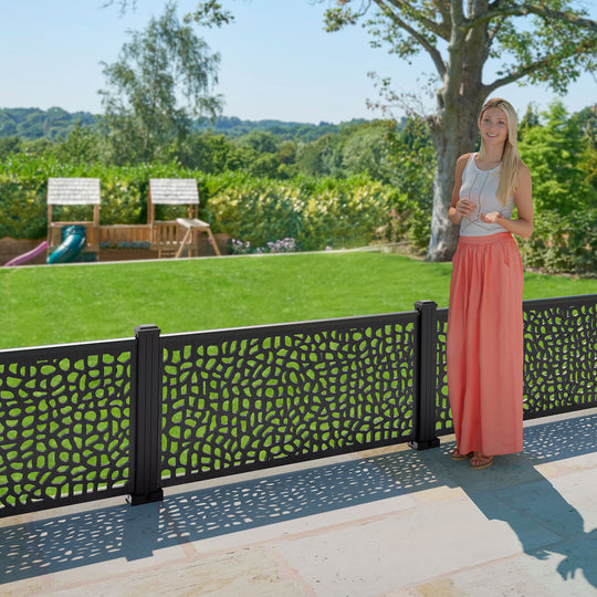 Pebble Decorative Fence - 120x60cm - with our aluminium posts