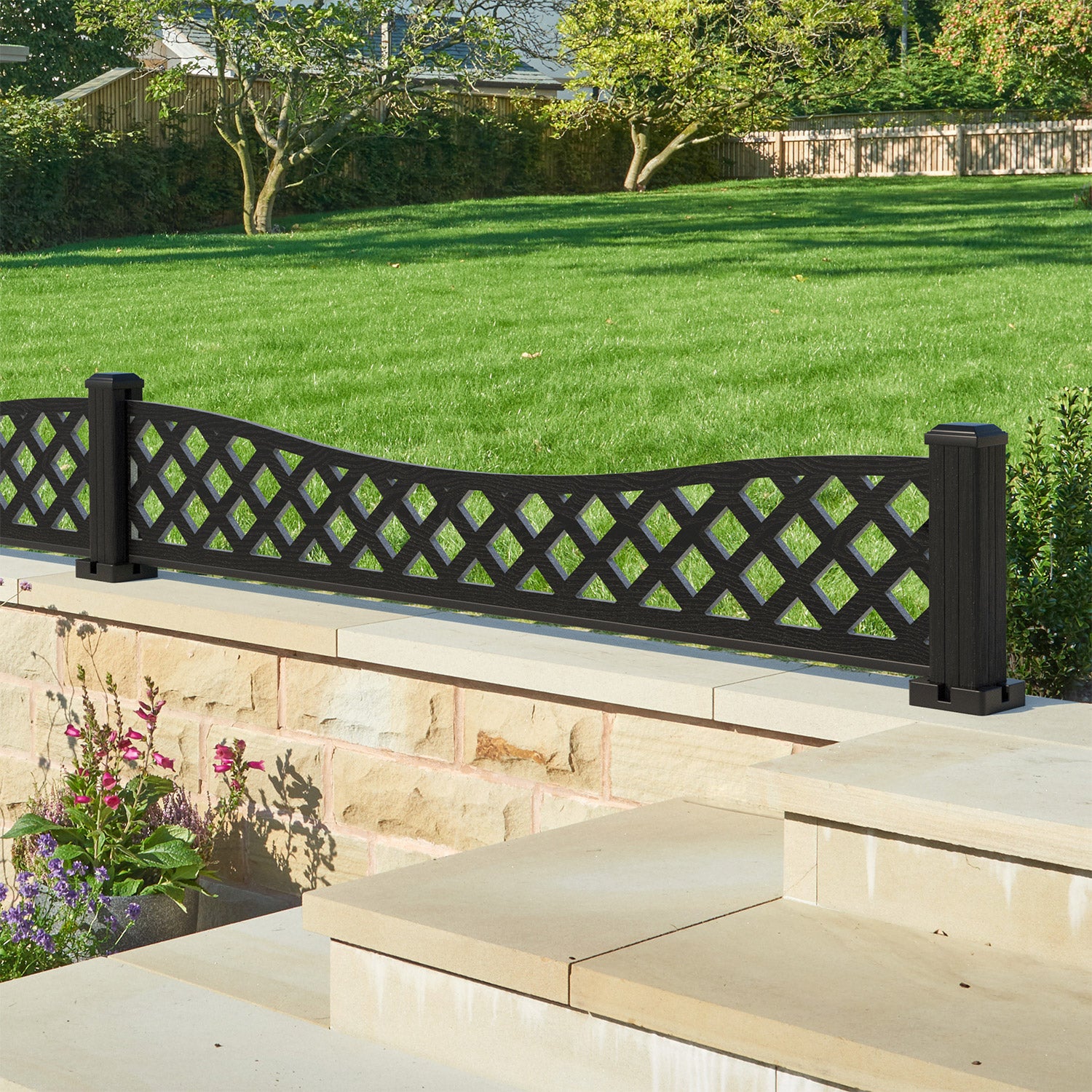 Low Wave Decorative Fence - 180x30cm - with our composite posts – Charles & Ivy