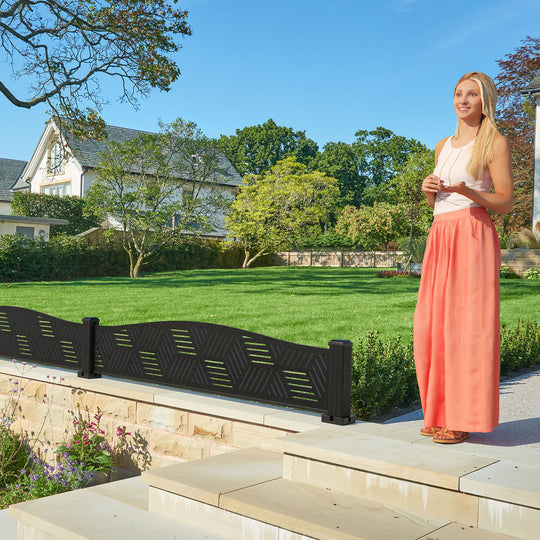 Cubed Decorative Fence - 180x40cm Curved Top - with our composite posts