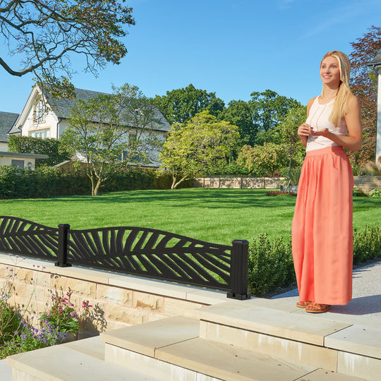 Palm Decorative Fence - 180x40cm Curved Top - with our composite posts