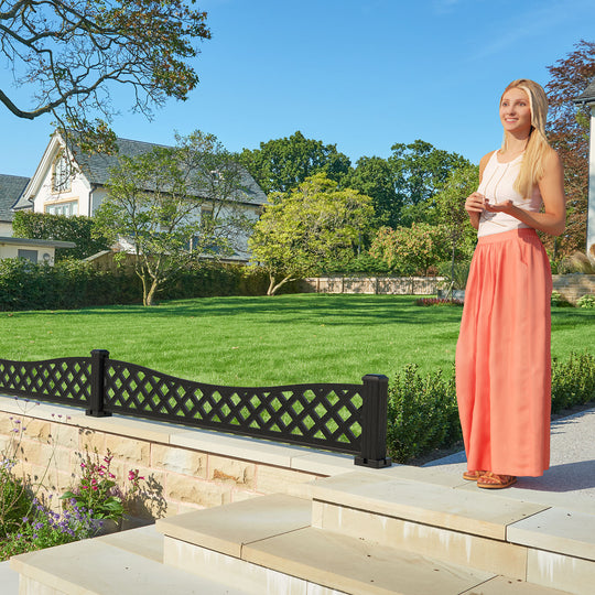 Low Wave Decorative Fence - 180x30cm - with our aluminium posts