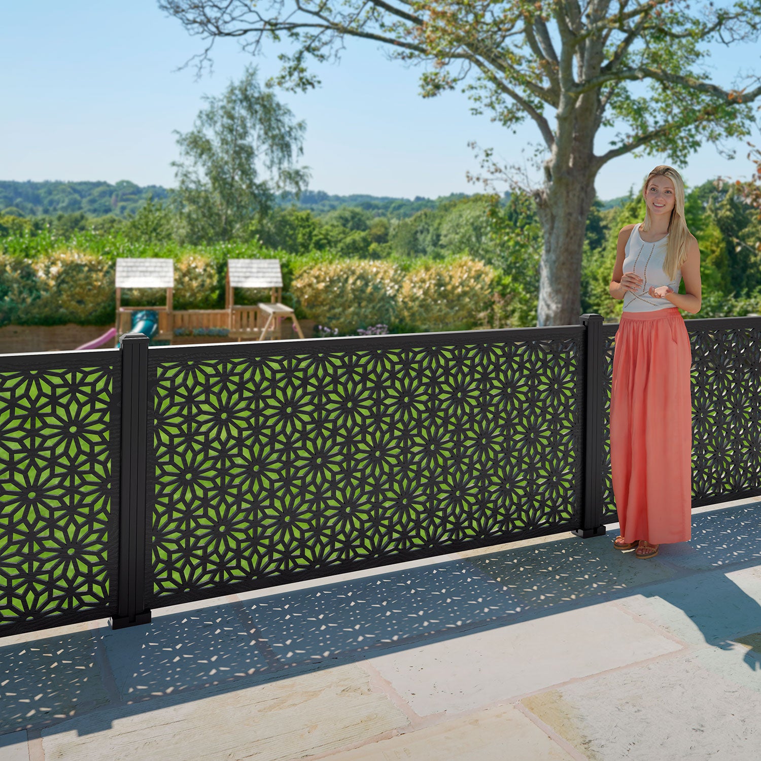 Narwa Decorative Fence - 180x90cm - with our composite posts