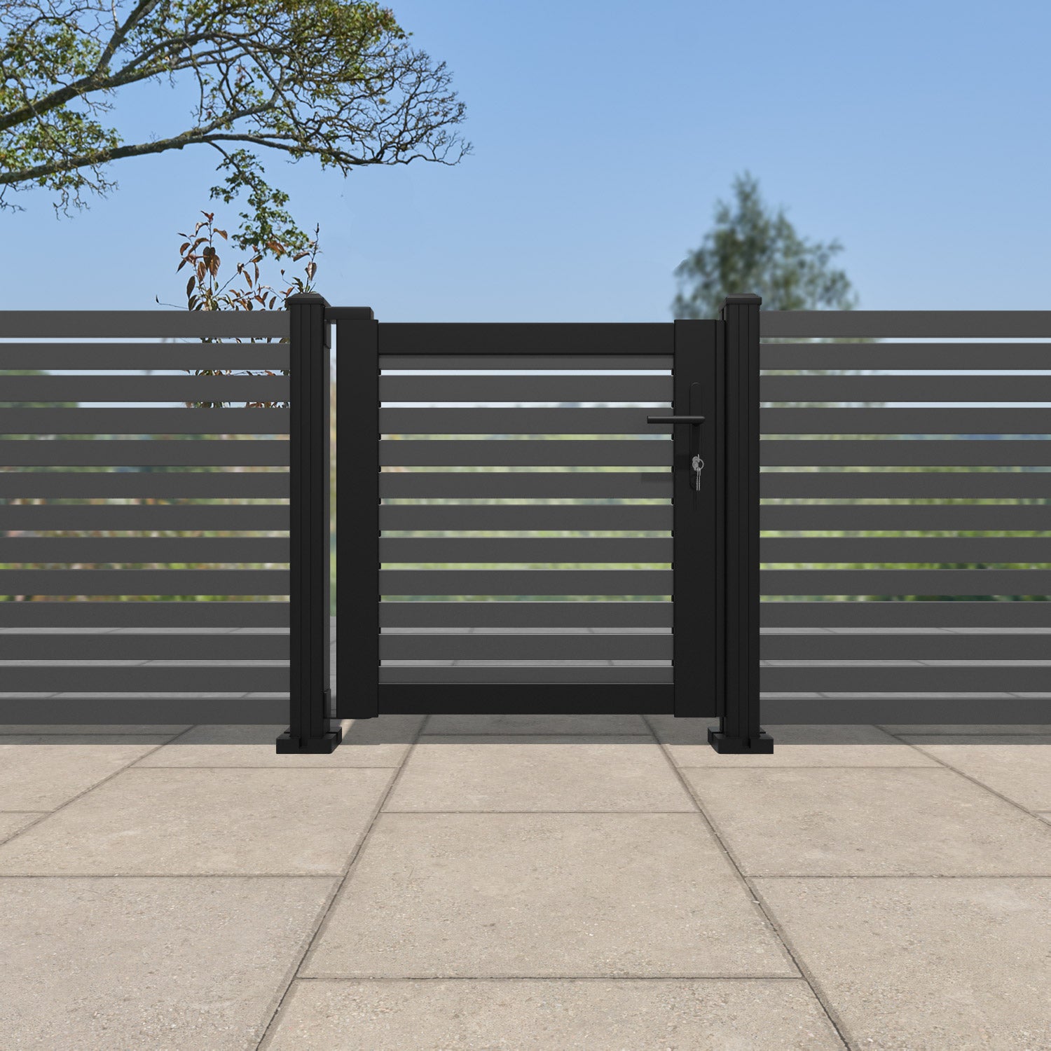 Aria Aluminium Pedestrian Gate - Grey