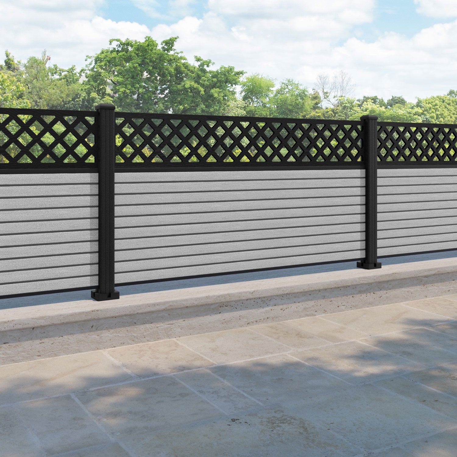 Hudson Hive Fence Panel - Light Grey - with our composite posts