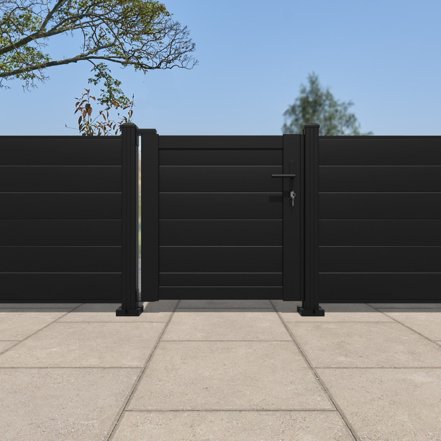 Salone Aluminium Pedestrian Gate - Black