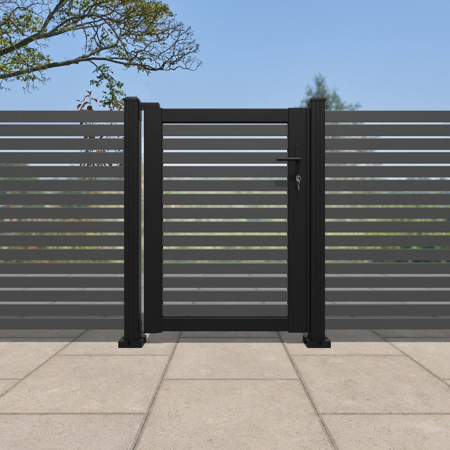Aria Aluminium Pedestrian Gate - Grey