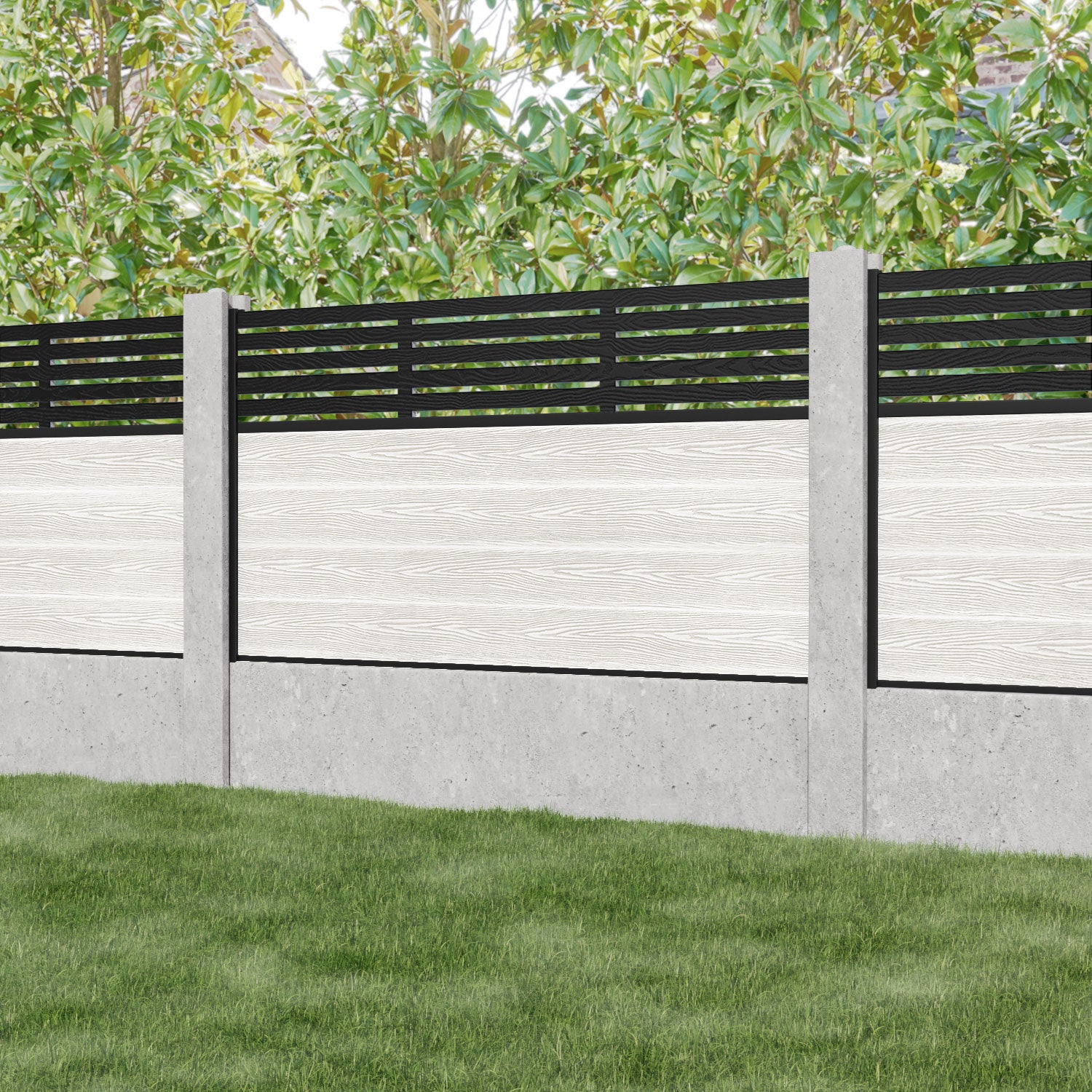 Classic Aspen Fence Panel - Light Stone - for existing concrete posts