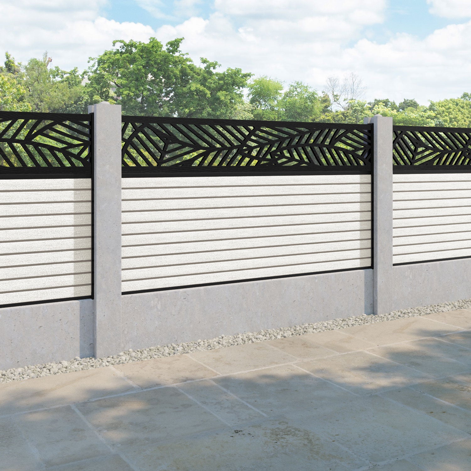 Hudson Habitat Fence Panel - Light Stone - for existing concrete posts