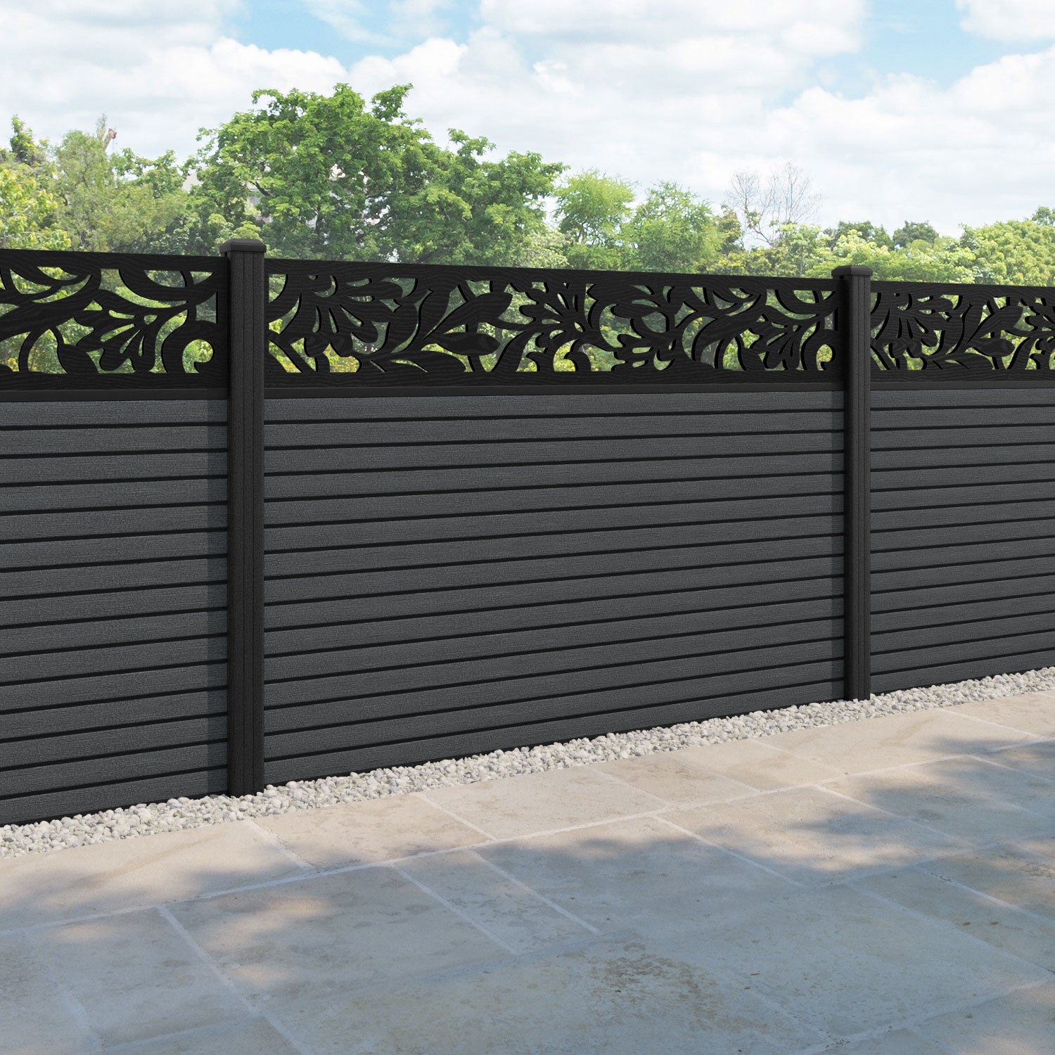 Hudson Heritage Fence Panel - Dark Grey - with our composite posts