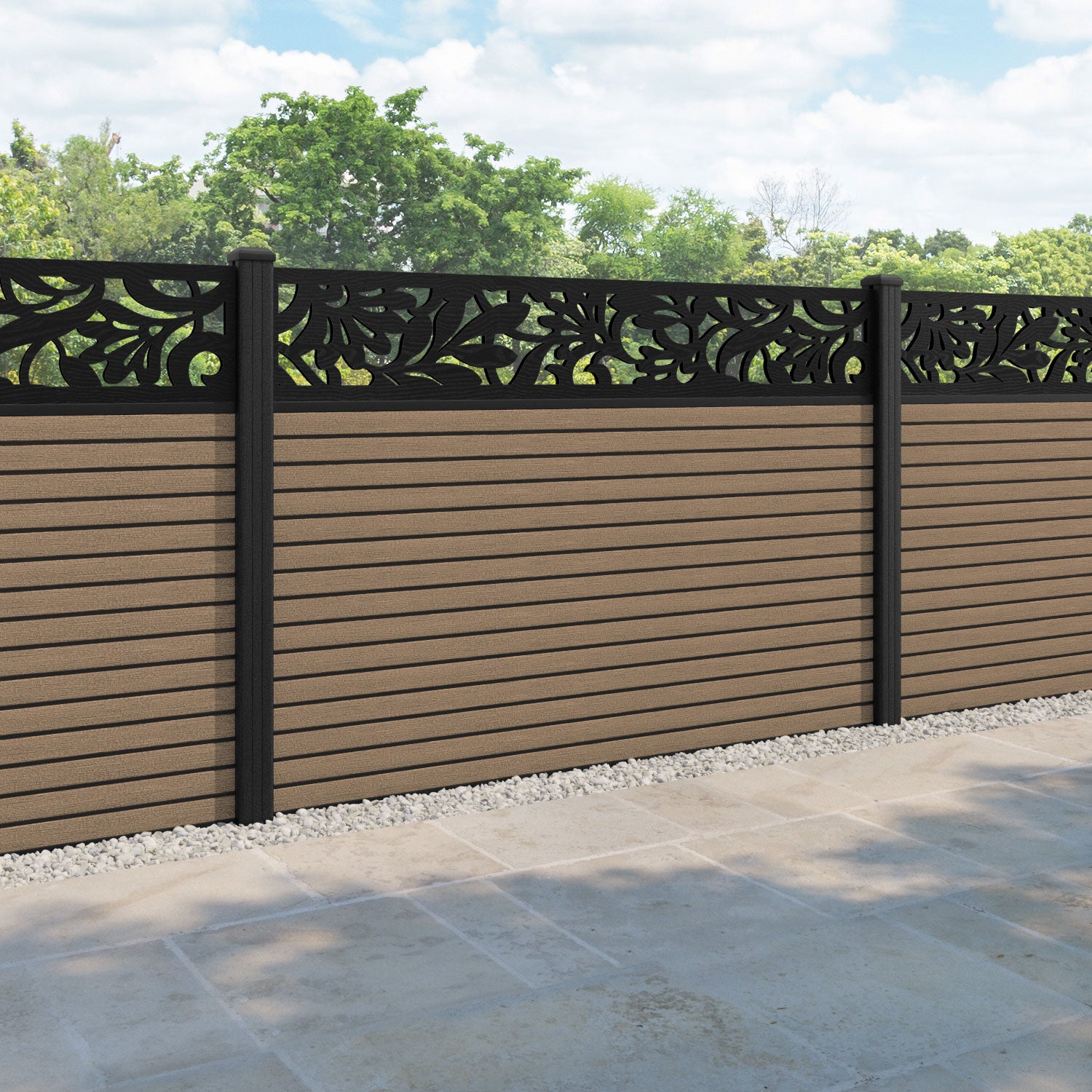 Hudson Heritage Fence Panel - Teak - with our composite posts