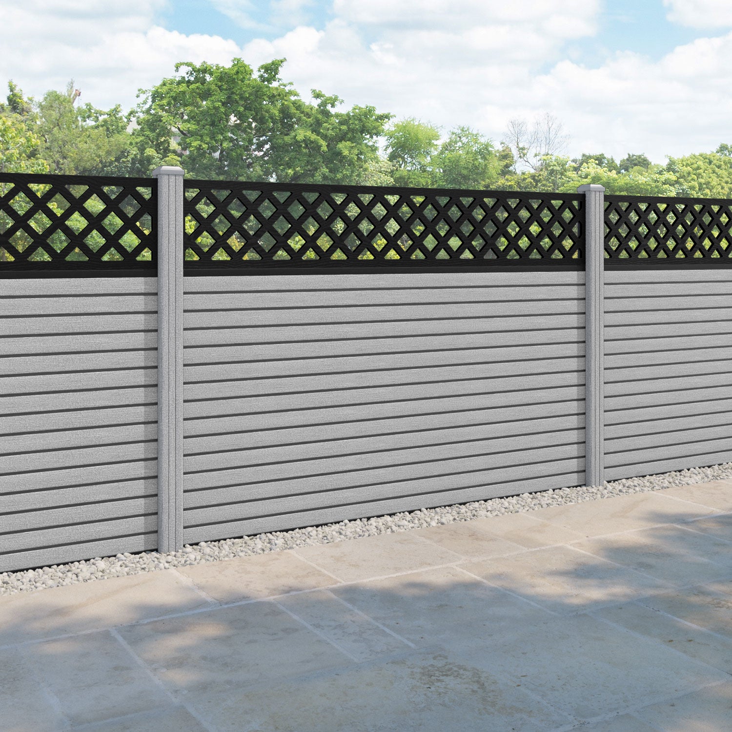 Hudson Hive Fence Panel - Light Grey - with our composite posts