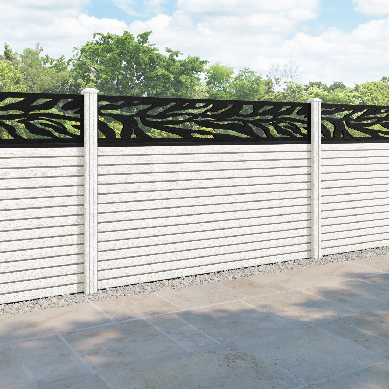 Hudson Malawi Fence Panel - Light Stone - with our composite posts