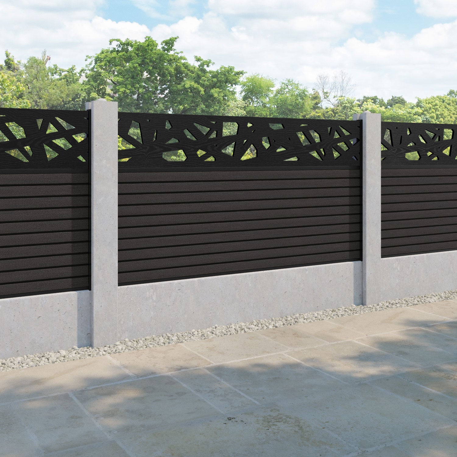 Hudson Prism Fence Panel - Dark Oak - for existing concrete posts