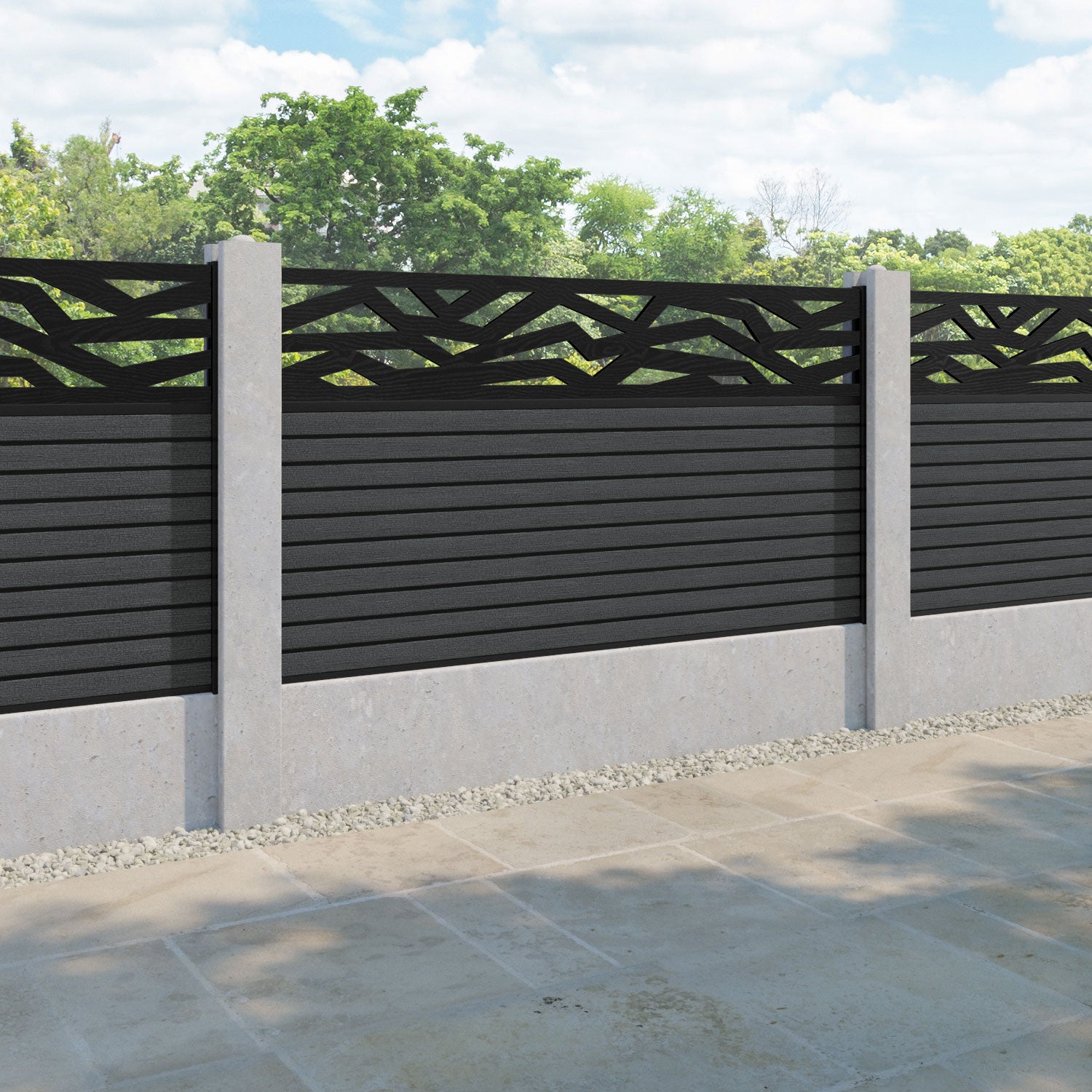 Hudson Zenith Fence Panel - Dark Grey - for existing concrete posts