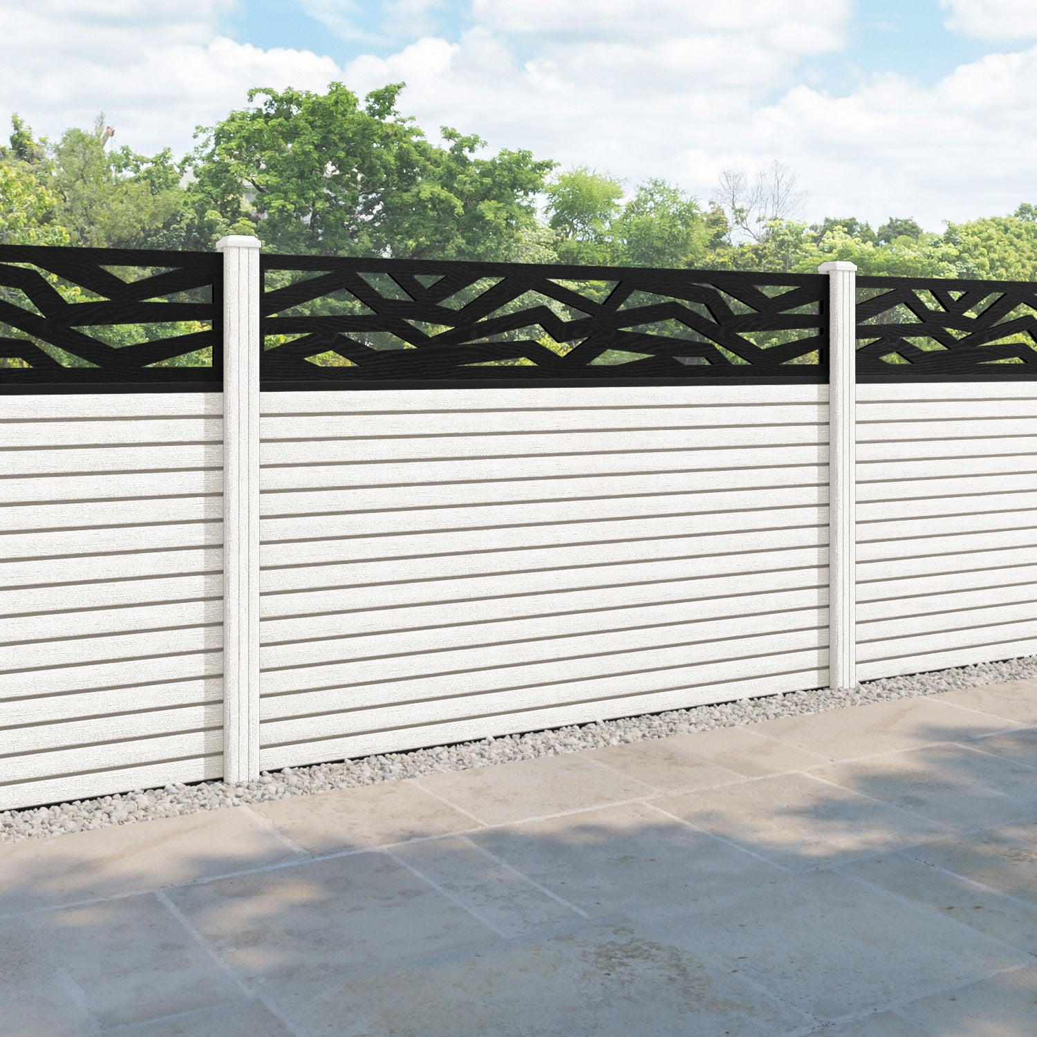 Hudson Zenith Fence Panel - Light Stone - with our composite posts