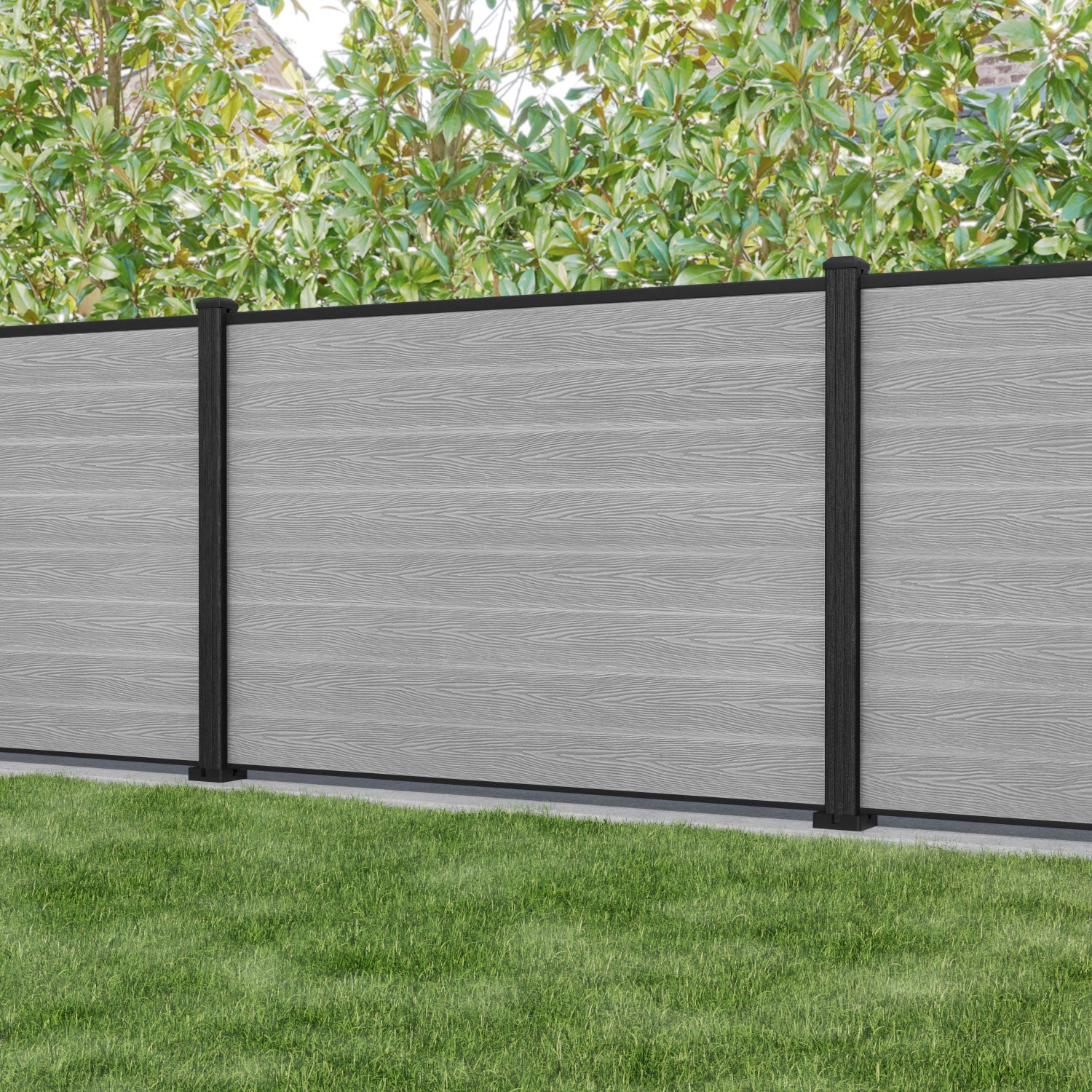 Classic Fence Panel - Light Grey - with our composite posts