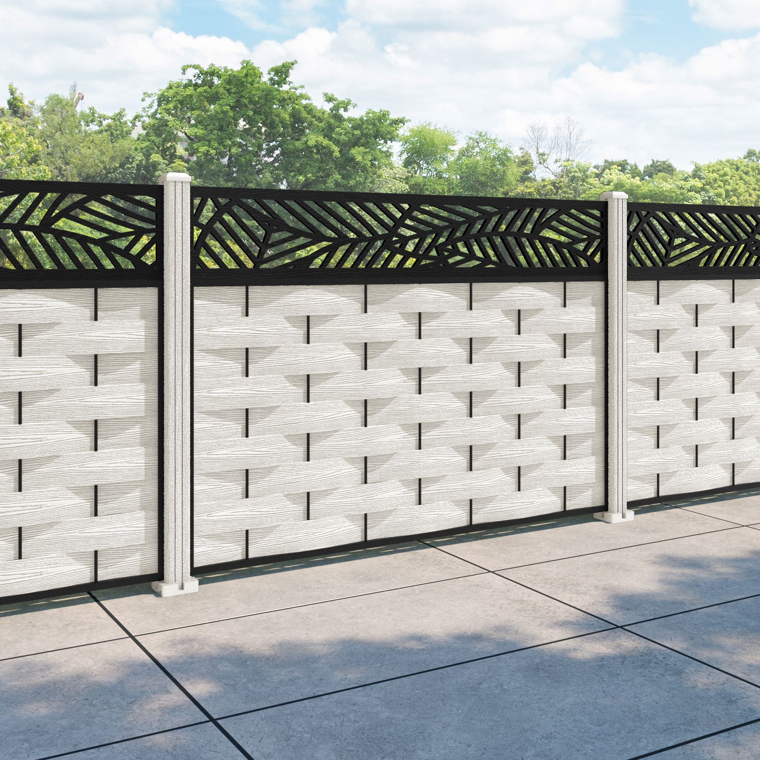 Ripple Habitat Fence Panel - Light Stone - with our composite posts