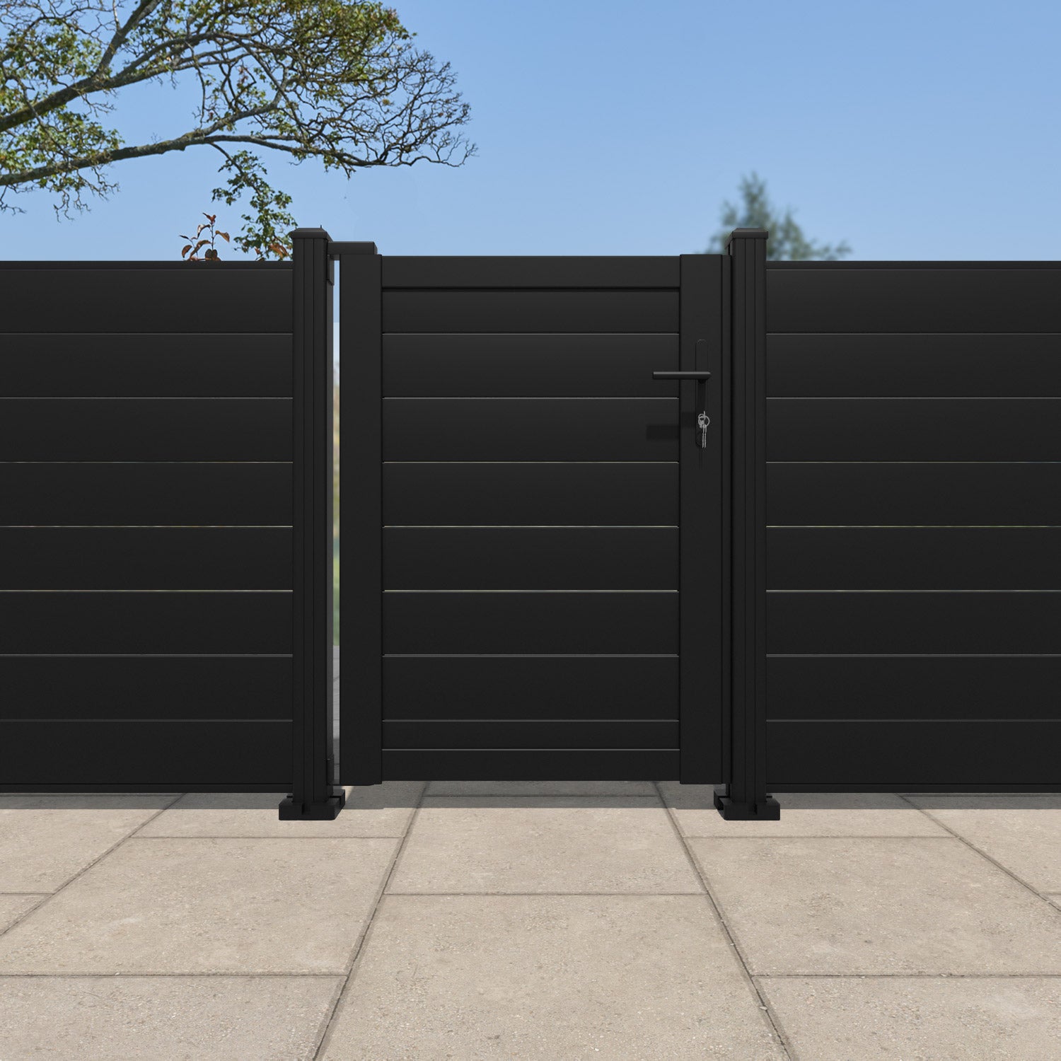 Salone Aluminium Pedestrian Gate - Black