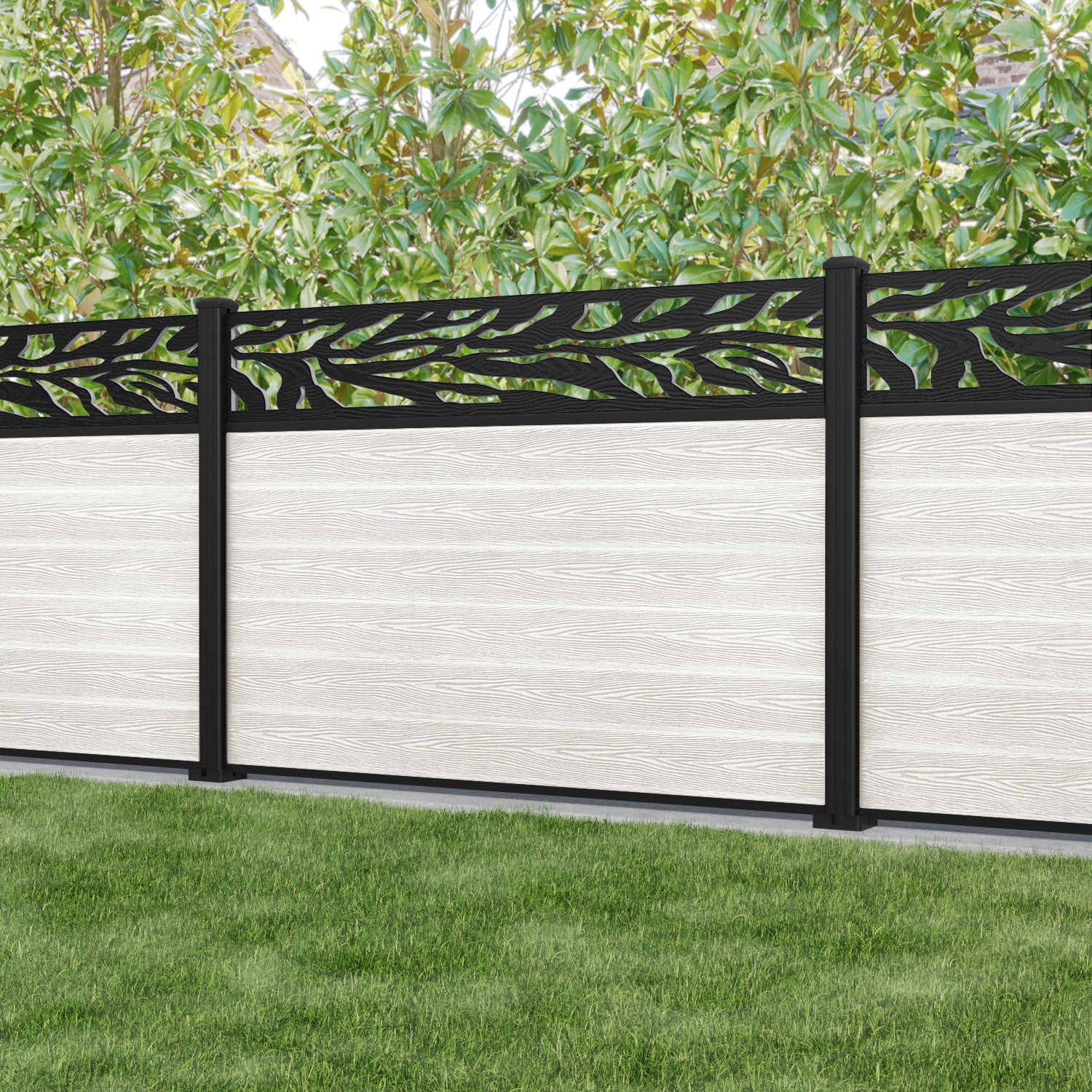 Classic Malawi Fence Panel - Light Stone - with our aluminium posts