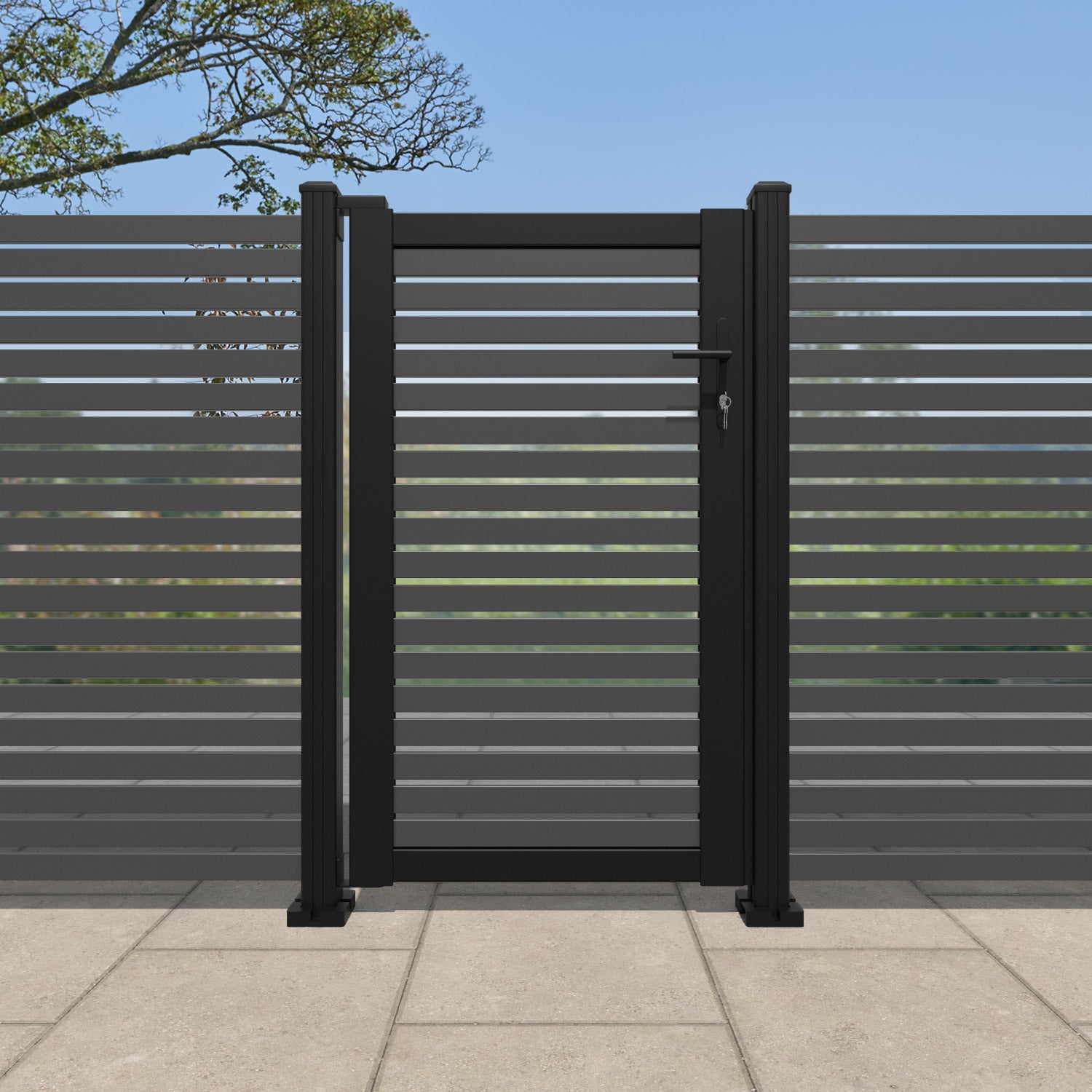 Aria Aluminium Pedestrian Gate - Grey