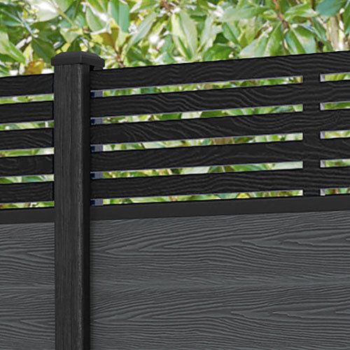 Classic Aspen Fence Panel - Dark Grey - with our composite posts