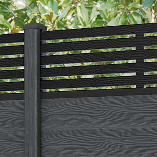 Classic Aspen Fence Panel - Dark Grey - with our composite posts