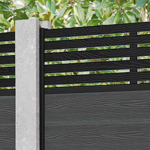 Classic Aspen Fence Panel - Dark Grey - for existing concrete posts