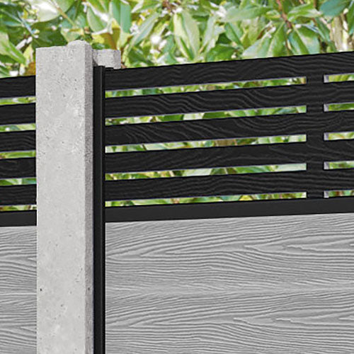 Classic Aspen Fence Panel - Light Grey - for existing concrete posts