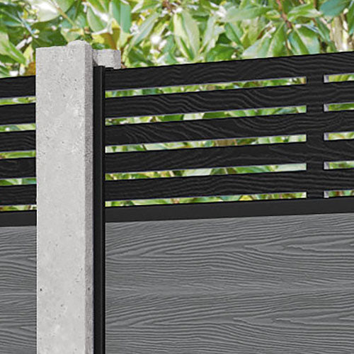 Classic Aspen Fence Panel - Mid Grey - for existing concrete posts