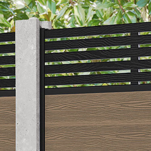 Classic Aspen Fence Panel - Teak - for existing concrete posts