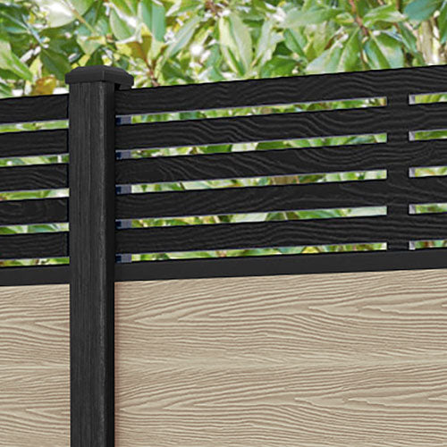 Classic Aspen Fence Panel - Light Oak - with our composite posts