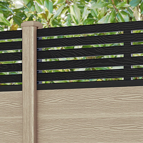Classic Aspen Fence Panel - Light Oak - with our composite posts