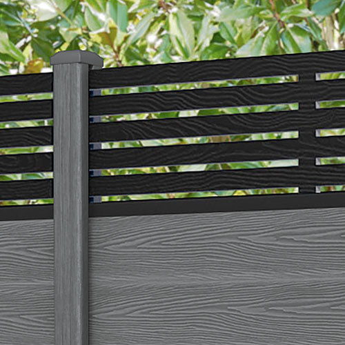 Classic Aspen Fence Panel - Mid Grey - with our composite posts